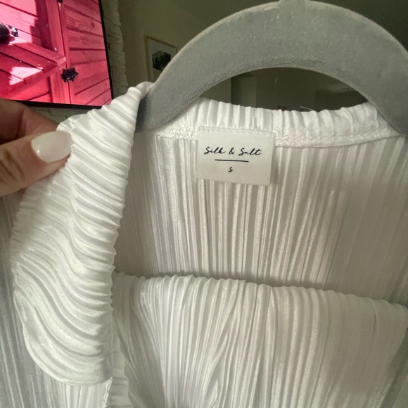 WHITE Silk and Salt Plisse Set - Picture 4 of 5